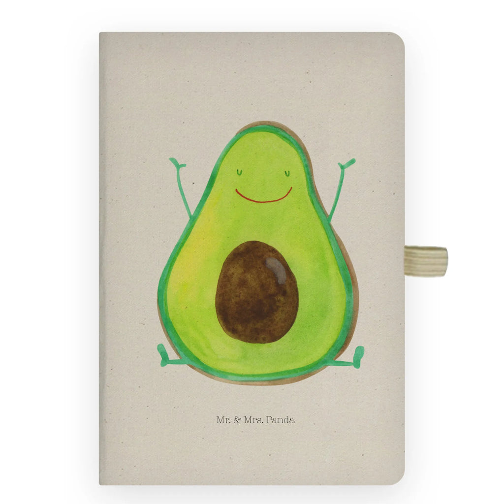 Cotton notebook avocado Happy Notizen, Eintragebuch, Tagebuch, Notizblock, Adressbuch, Journal, Kladde, Skizzenbuch, Notizheft, Schreibbuch, Schreibheft, Avocado, Veggie, Vegan, Gesund, Chaos