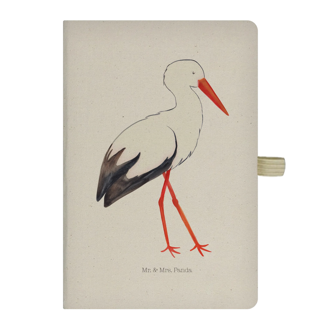 Cotton notebook Stork sketchbook, journal, writing book, address book, entry book, notepad, notebook, notes, diary, small animals, cute, funny, cute animal motives, hand drawn, small world, funny sayings, good mood, happy, gifts, gift ideas, special gifts, animal lover, card, becoming a mother, mother, baby bump, birth, stork, baby, mothers, pregnant, pregnancy