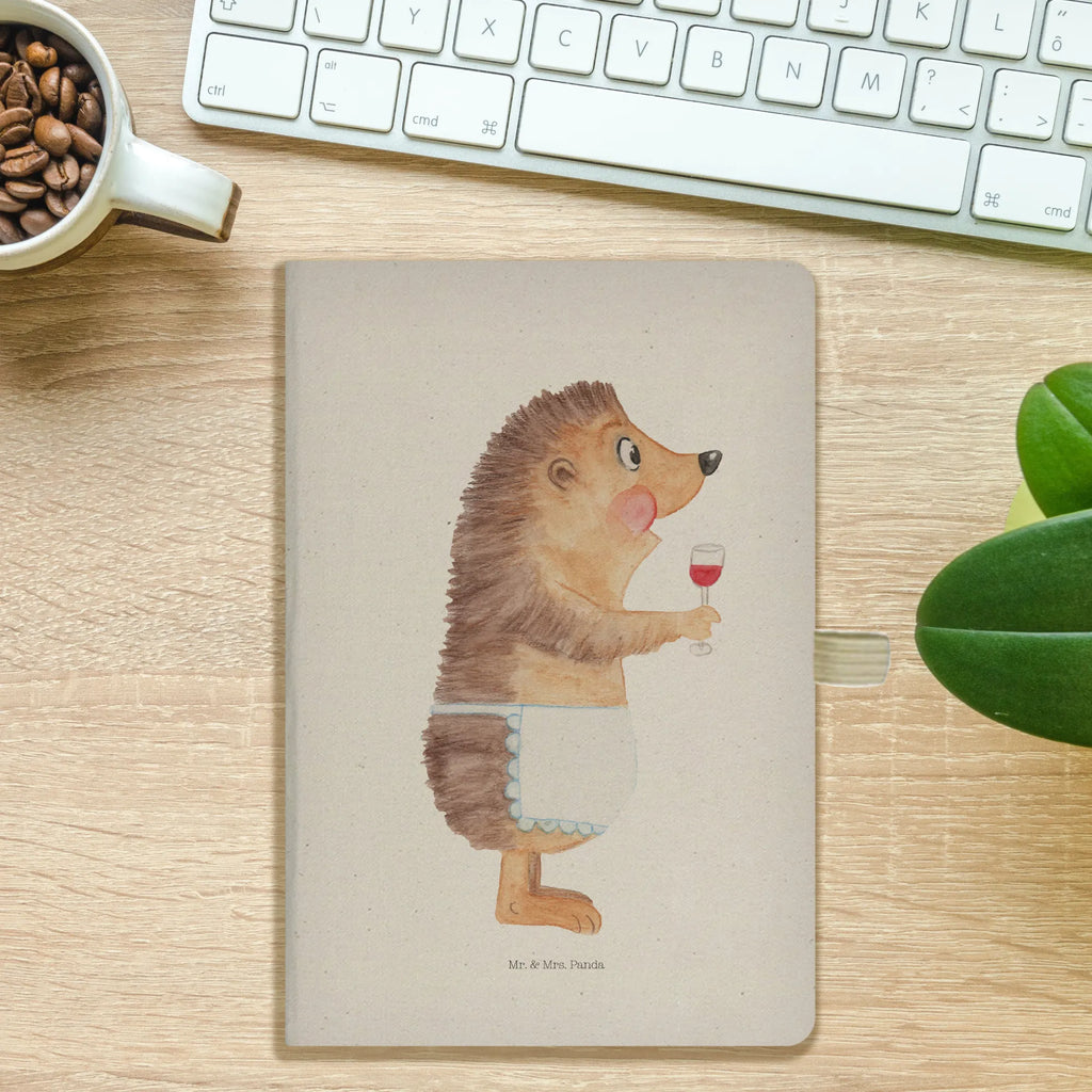 Cotton notebook Hedgehog wine diary, notes, sketchbook, address book, writing book, notepad, notebook, entry book, journal, small animals, cute, funny, cute animal motives, hand drawn, small world, funny sayings, good mood, happy, gifts, gift ideas, special gifts, animal lover, card, hedgehog, gift wine lover, white wine, gift wine drinker, wine glass, red wine, drinking wine, wine saying, wine decoration