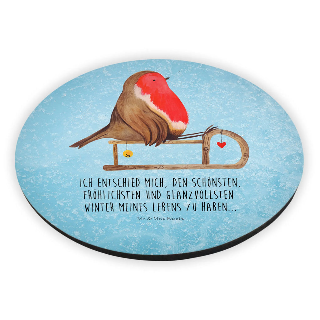 Rund Magnet Rotkehlchen Schlitten rundmagnet, kühlschrankmagnete, magnete, Kühlschrankmagnet, Wintermotiv, Winter, Weihnachtsdeko, Nikolaus, Weihnachten, Advent, Heiligabend, Vogel, Schlitten