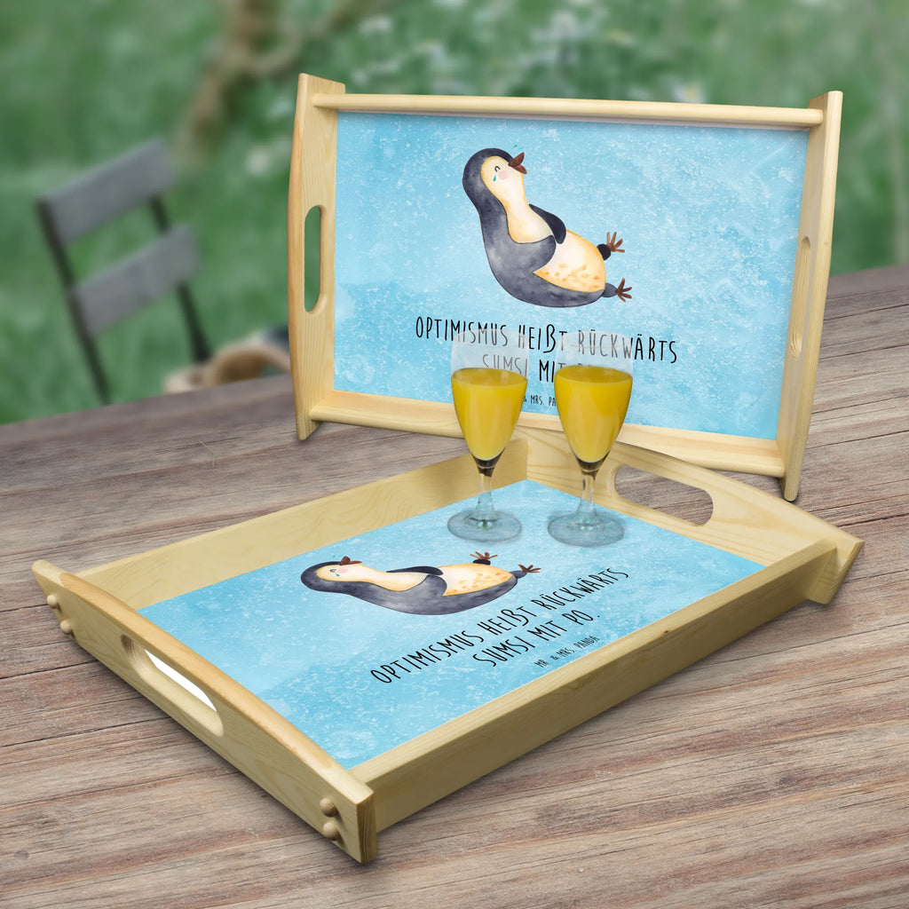 Serviertablett Pinguin Lachen Holztablett, Tablett, Serviertablett, Dekotablett, Frühstückstablett, Küchentablett, Pinguin, lustiger Spruch, Pinguine, Fröhlichkeit, Optimismus, Humor, Lachen, Fröhlich