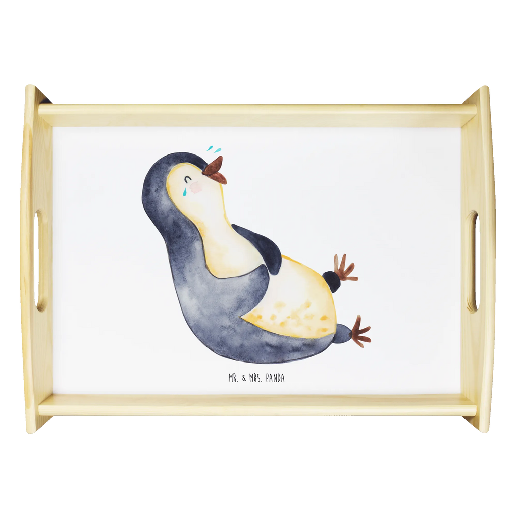 Serviertablett Pinguin Lachen Holztablett, Tablett, Serviertablett, Dekotablett, Frühstückstablett, Küchentablett, Pinguin, lustiger Spruch, Pinguine, Fröhlichkeit, Optimismus, Humor, Lachen, Fröhlich