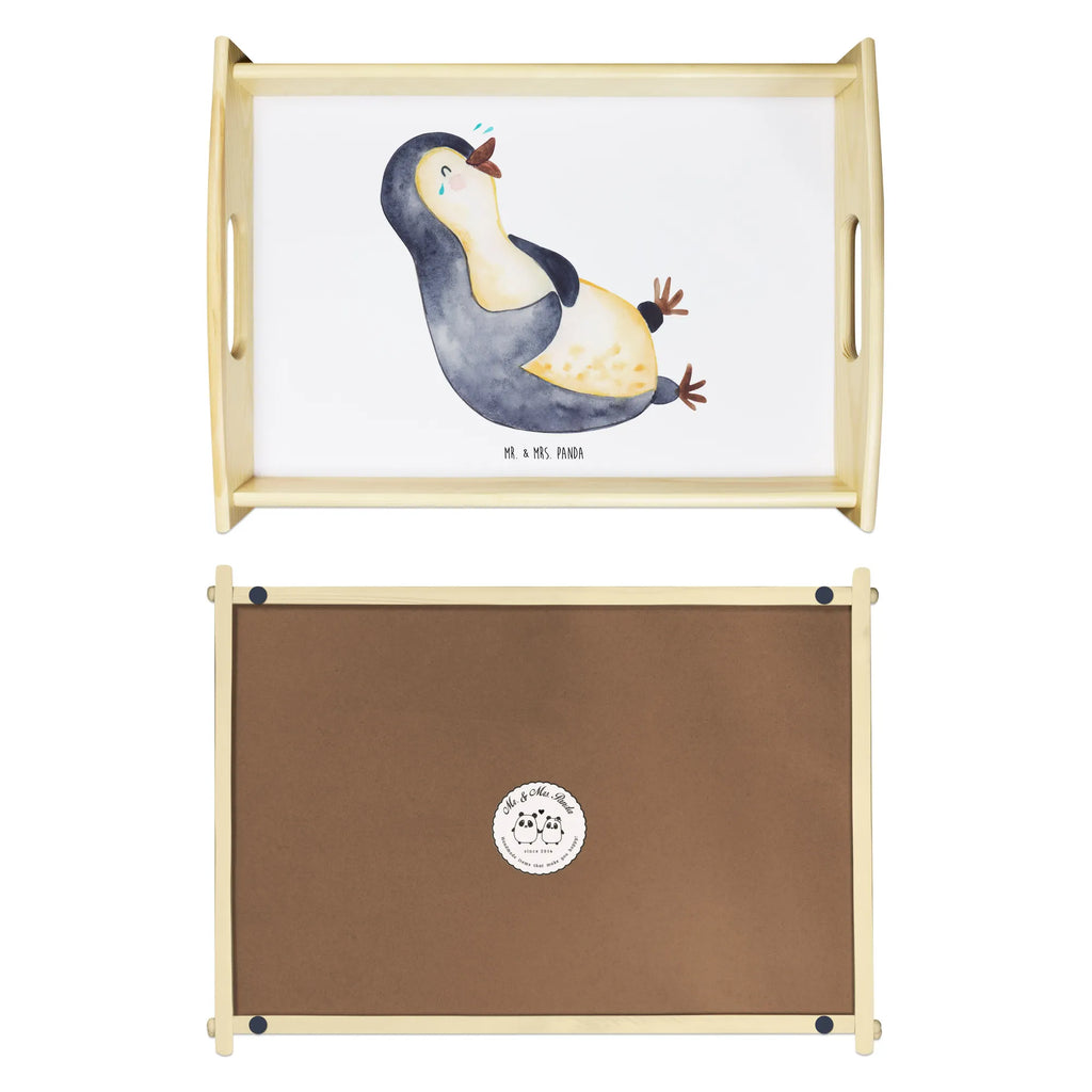 Serviertablett Pinguin Lachen Holztablett, Tablett, Serviertablett, Dekotablett, Frühstückstablett, Küchentablett, Pinguin, lustiger Spruch, Pinguine, Fröhlichkeit, Optimismus, Humor, Lachen, Fröhlich