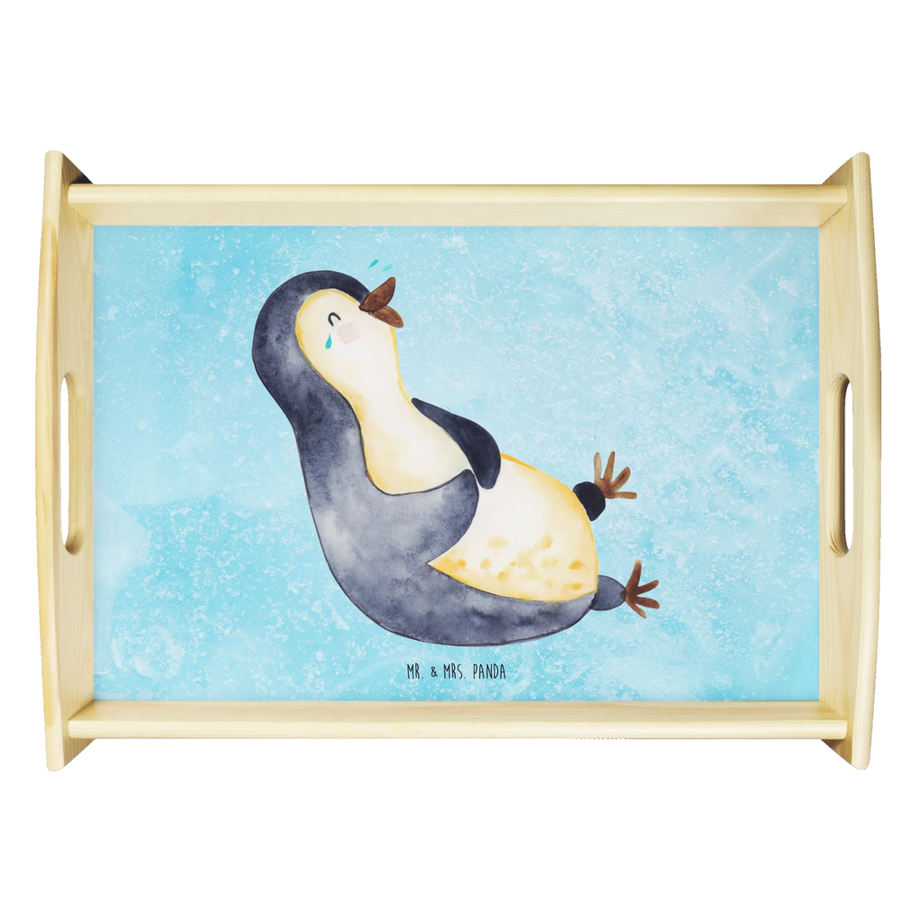 Serviertablett Pinguin Lachen Holztablett, Tablett, Serviertablett, Dekotablett, Frühstückstablett, Küchentablett, Pinguin, lustiger Spruch, Pinguine, Fröhlichkeit, Optimismus, Humor, Lachen, Fröhlich