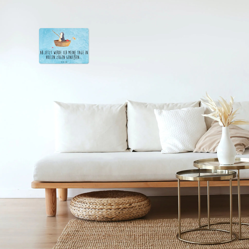 Blechschild Pinguin Angelboot Blechschild Zum Aufhängen, Türschild Metall, Wandschild Metall, Blechschild Büro, Blechschild Für Frauen, Blechschild Für Männer, Dekoschild Metall, Blechschild Küche, Blechschild, Blechschild Groß, Pinguin, Lebenslust, Neuanfang, Boot, Angelboot, Genießen, Trennung, Scheidung, Angeln, Motivation, Geschenkidee Liebeskummer, Neustart, Pinguine, Leben