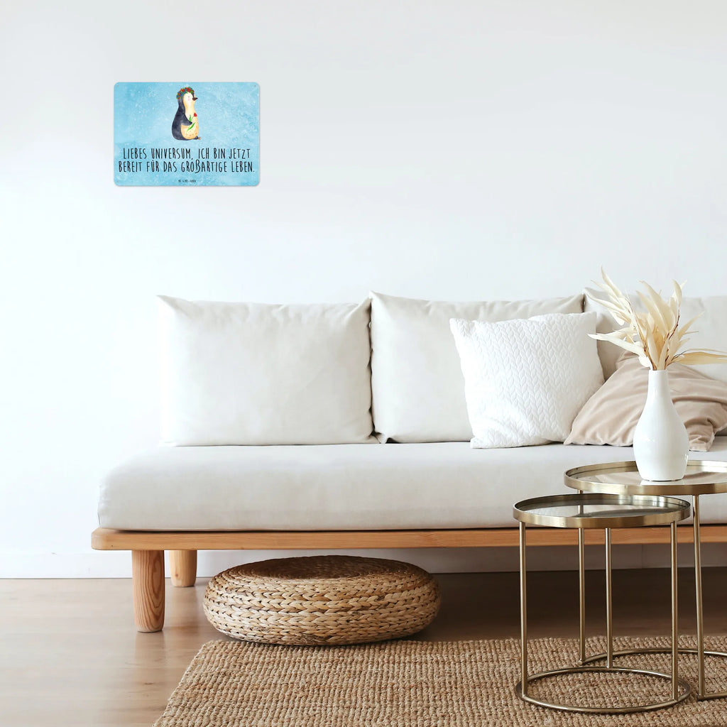 Blechschild Pinguin Blumen Blechschild Zum Aufhängen, Blechschild Küche, Blechschild Für Männer, Wandschild Metall, Blechschild Groß, Blechschild, Dekoschild Metall, Türschild Metall, Blechschild Büro, Blechschild Für Frauen, Pinguin, Motivation, Lebenslust, Lebensziele, Liebeskummer, Ziele, Leben, Blumenkranz, Geschenkidee, Pinguine, Universum, Wünsche