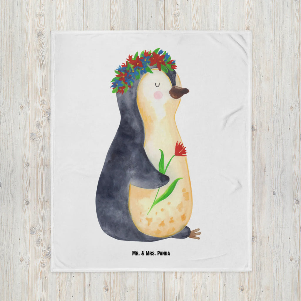 Kocyk dla niemowląt pingwin kwiaty Geschenk Geburt, Babyecke Kuscheldecke, Krabbeldecke, Babydecke, Babygeschenk, Pinguin, Liebeskummer, Motivation, Geschenkidee, Blumenkranz, Wünsche, Lebenslust, Lebensziele, Pinguine, Universum, Ziele, Leben