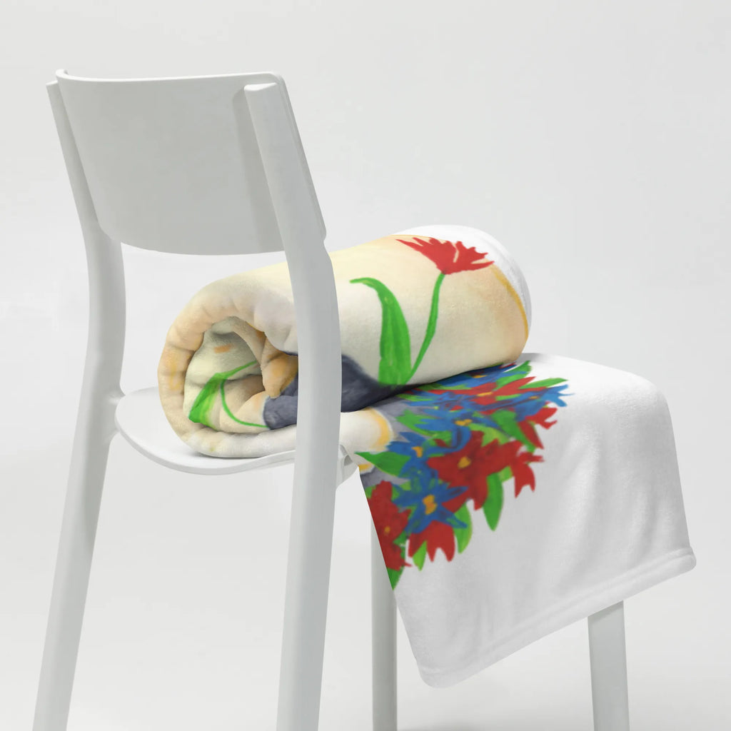 Kocyk dla niemowląt pingwin kwiaty Geschenk Geburt, Babyecke Kuscheldecke, Krabbeldecke, Babydecke, Babygeschenk, Pinguin, Liebeskummer, Motivation, Geschenkidee, Blumenkranz, Wünsche, Lebenslust, Lebensziele, Pinguine, Universum, Ziele, Leben