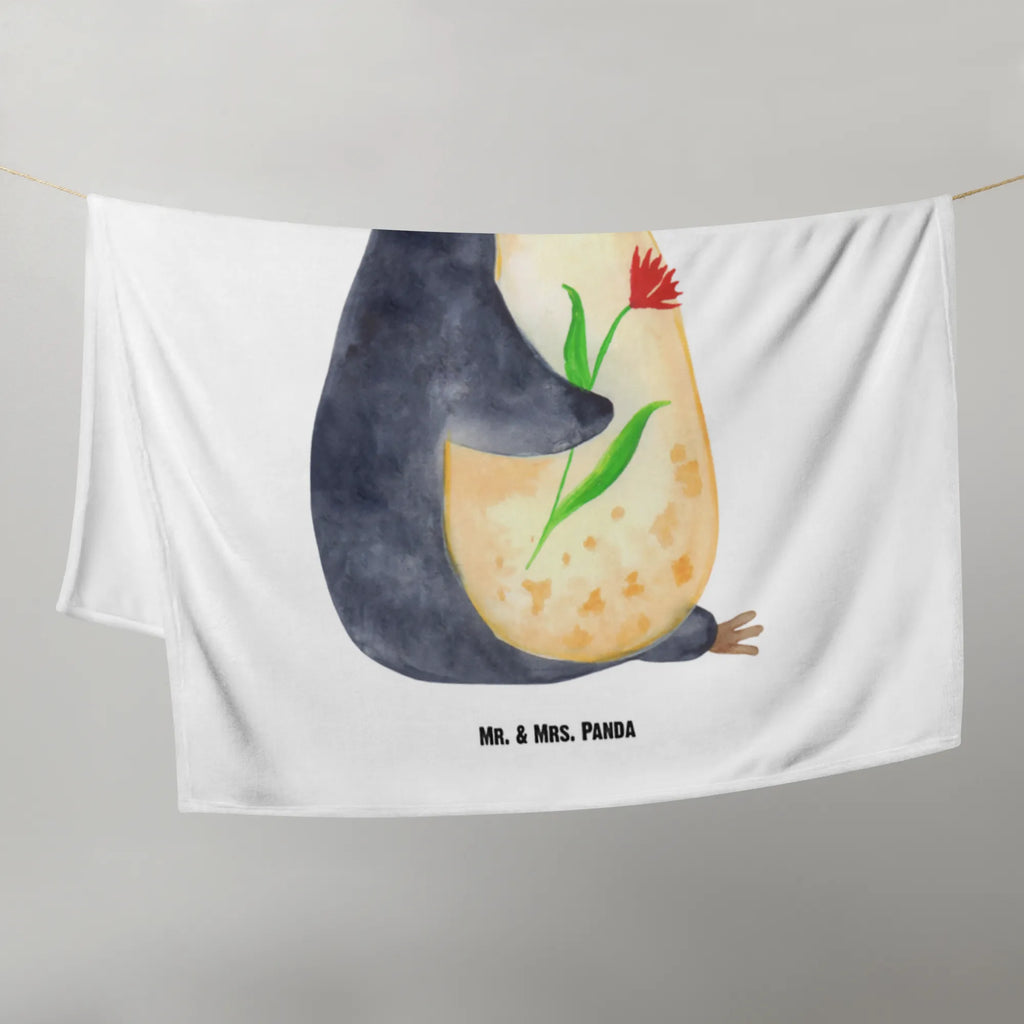 Kocyk dla niemowląt pingwin kwiaty Geschenk Geburt, Babyecke Kuscheldecke, Krabbeldecke, Babydecke, Babygeschenk, Pinguin, Liebeskummer, Motivation, Geschenkidee, Blumenkranz, Wünsche, Lebenslust, Lebensziele, Pinguine, Universum, Ziele, Leben