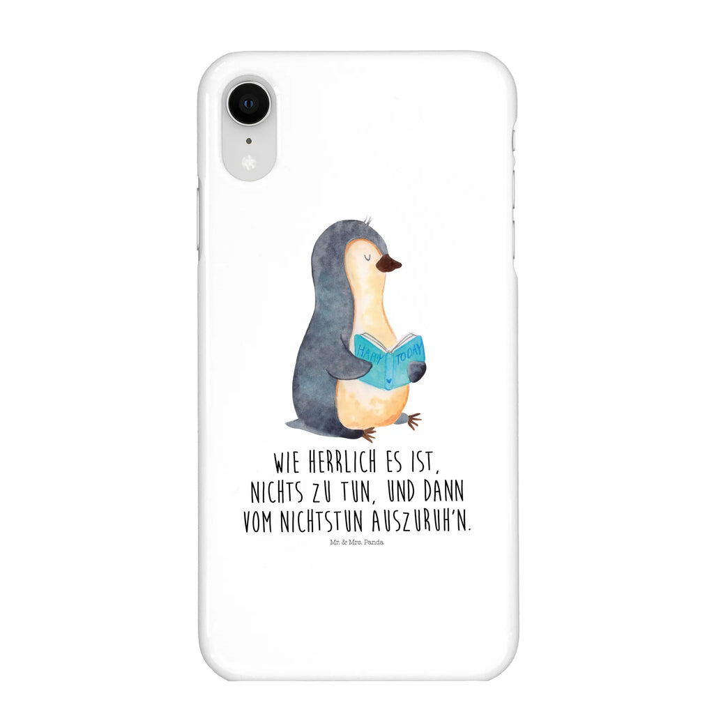 Etui na iPhone 10 pingwin książka Handy Case, Iphone X, Iphone 10, Handycover, Hülle, Cover, Handy, Handyhülle, Pinguin, Pinguine, Bücherwurm, Nichtstun, Buch, Lesen, Ferien, Faulenzen, Freizeit, Urlaub