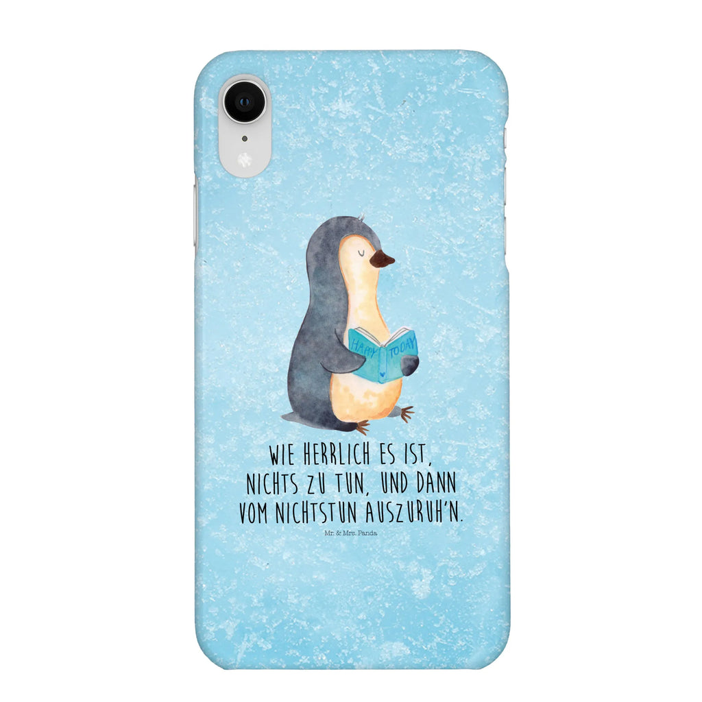 Etui na iPhone 10 pingwin książka Handy Case, Iphone X, Iphone 10, Handycover, Hülle, Cover, Handy, Handyhülle, Pinguin, Pinguine, Bücherwurm, Nichtstun, Buch, Lesen, Ferien, Faulenzen, Freizeit, Urlaub