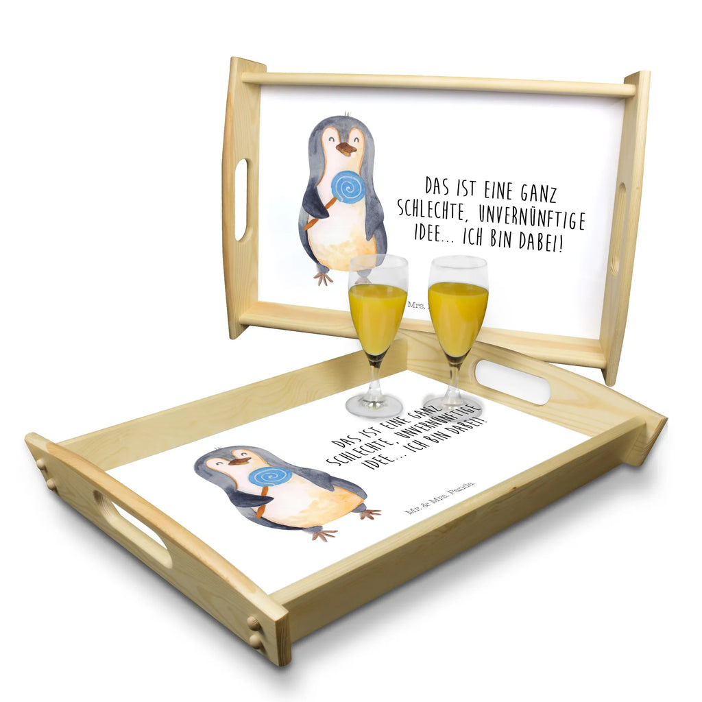 Serviertablett Pinguin Lolli Holztablett, Dekotablett, Tablett, Frühstückstablett, Küchentablett, Serviertablett, Pinguin, Süßigkeiten, Lolli, Ganove, Pinguine, Rebell, Gauner, Blödsinn, Rabauke, Spruch