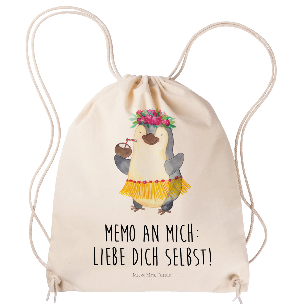 Drawstring bag Penguin coconut