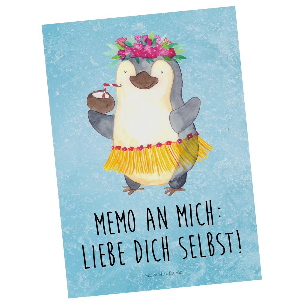 Postkarte Pinguin Kokosnuss Grußkarte, Ansichtskarte, Ansichtskarten, einzelkarte, Postkarten, Motivkarte, Kunstkarten, bildkarte, spruchkarte, Designkarte, Postkarte, kunstkarte, Fotokarte, Pinguin, Aloha, Kokosnuss, Urlaub, Pinguine, Hawaii
