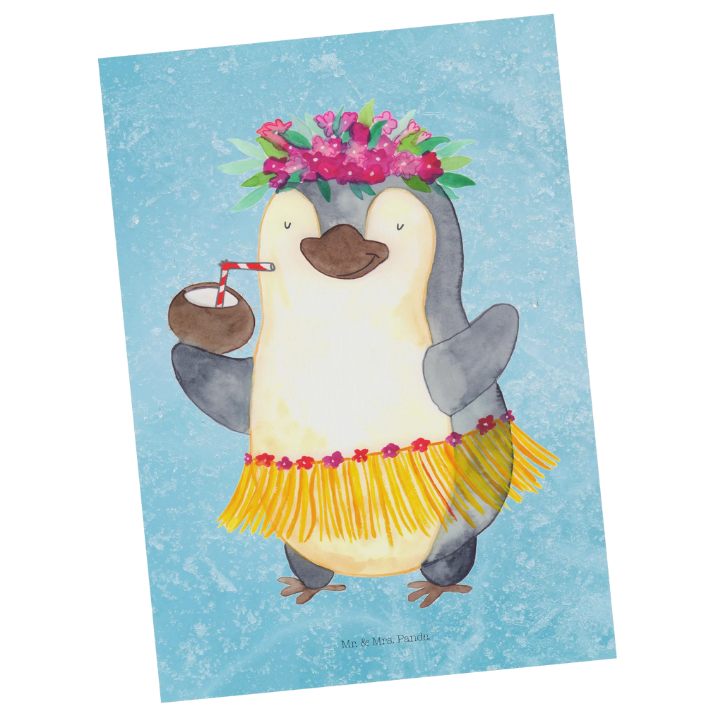Postkarte Pinguin Kokosnuss Grußkarte, Ansichtskarte, Ansichtskarten, einzelkarte, Postkarten, Motivkarte, Kunstkarten, bildkarte, spruchkarte, Designkarte, Postkarte, kunstkarte, Fotokarte, Pinguin, Aloha, Kokosnuss, Urlaub, Pinguine, Hawaii
