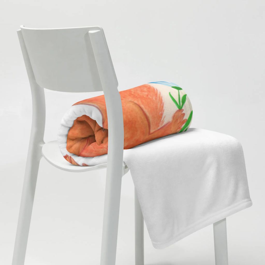 Kocyk dla niemowląt wiewiórka kwiat Motywy zwierzęce, dobra energia, zabawne powiedzonka, zwierzęta