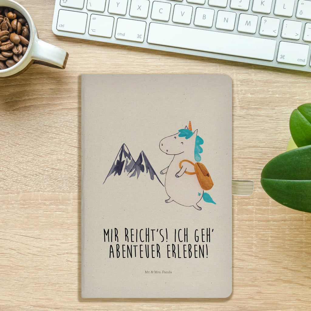 Cotton notebook unicorn climber notebook, writing book, diary, sketchbook, notepad, address book, entry book, notes, journal, unicorn, unicorns, vacation, english, adventure, travel, world trip, world traveler, adventurer, explorer, mountaineer, Einhorn, mountains