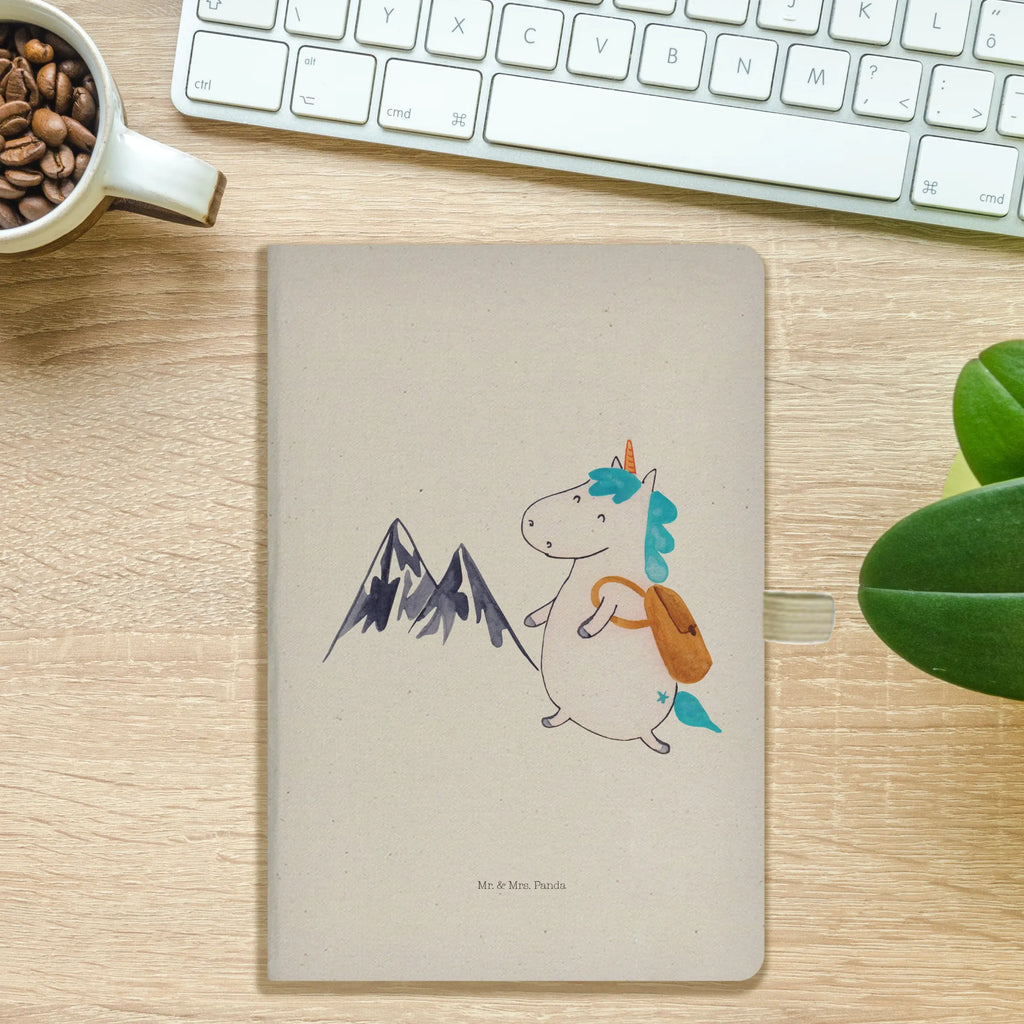 Cotton notebook unicorn climber notebook, writing book, diary, sketchbook, notepad, address book, entry book, notes, journal, unicorn, unicorns, vacation, english, adventure, travel, world trip, world traveler, adventurer, explorer, mountaineer, Einhorn, mountains
