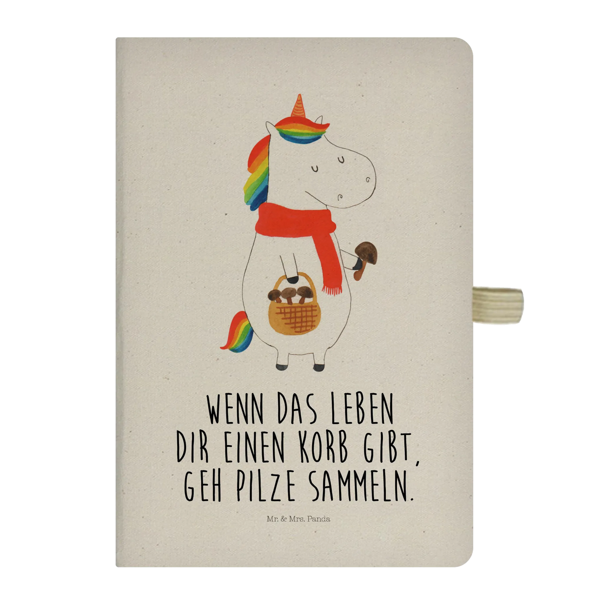 Bawełniany notes DIN A5 Jednorożec grzyb