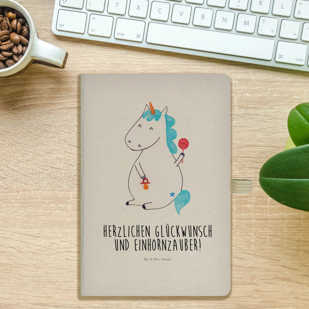 Cotton notebook unicorn infant diary, writing book, notebook, address book, notepad, notes, sketchbook, journal, entry book, unicorn, unicorns, kids, birth present, mother, first child, baby, offspring, parents, birth, birth gift, birthday, baby happiness