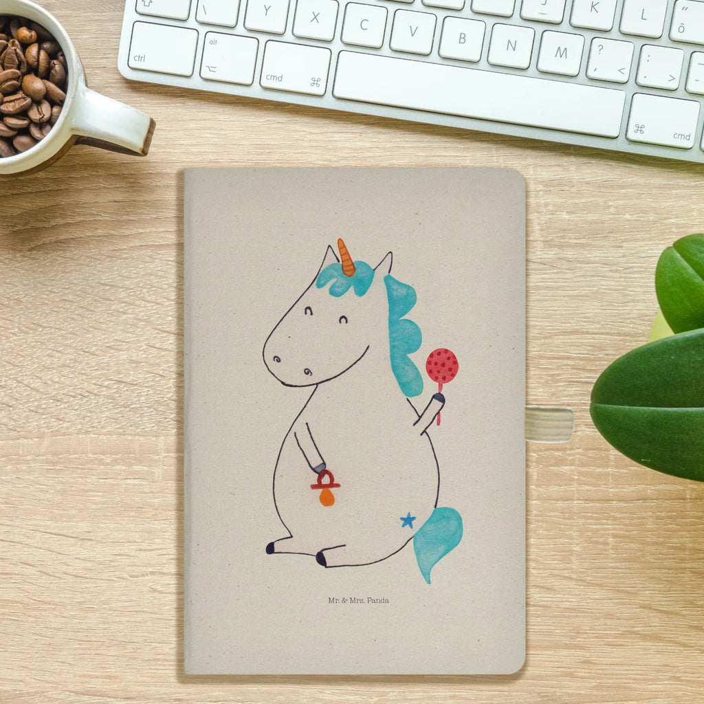 Cotton notebook unicorn infant diary, writing book, notebook, address book, notepad, notes, sketchbook, journal, entry book, unicorn, unicorns, kids, birth present, mother, first child, baby, offspring, parents, birth, birth gift, birthday, baby happiness