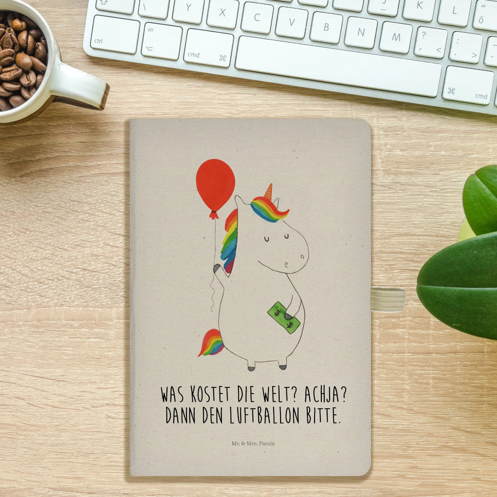 Cotton notebook unicorn balloon sketchbook, notepad, notes, entry book, writing book, diary, journal, address book, notebook, unicorn, unicorns, girlfriend, fun, lifelong, balloon, funny, gift, money, saying, joy
