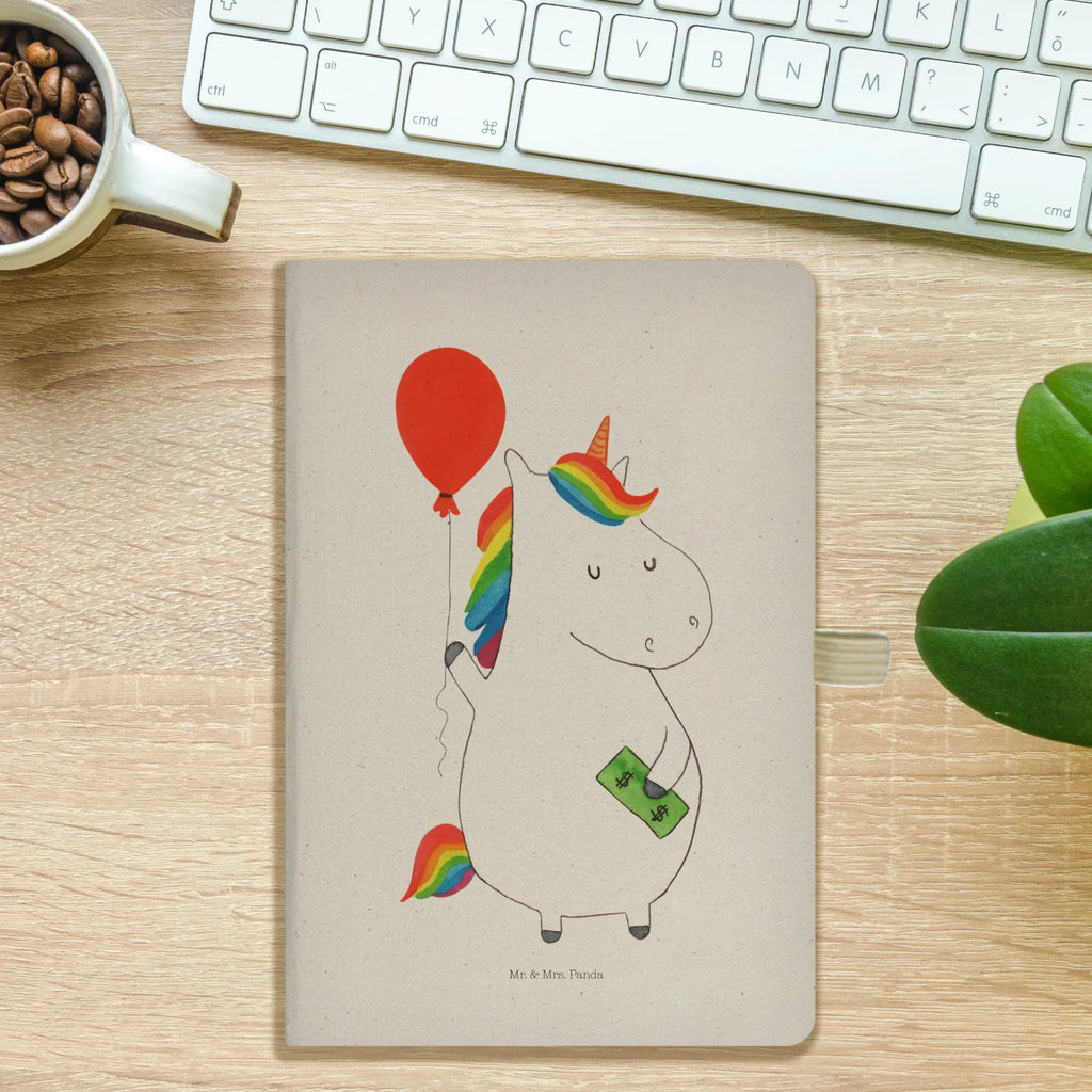 Cotton notebook unicorn balloon sketchbook, notepad, notes, entry book, writing book, diary, journal, address book, notebook, unicorn, unicorns, girlfriend, fun, lifelong, balloon, funny, gift, money, saying, joy