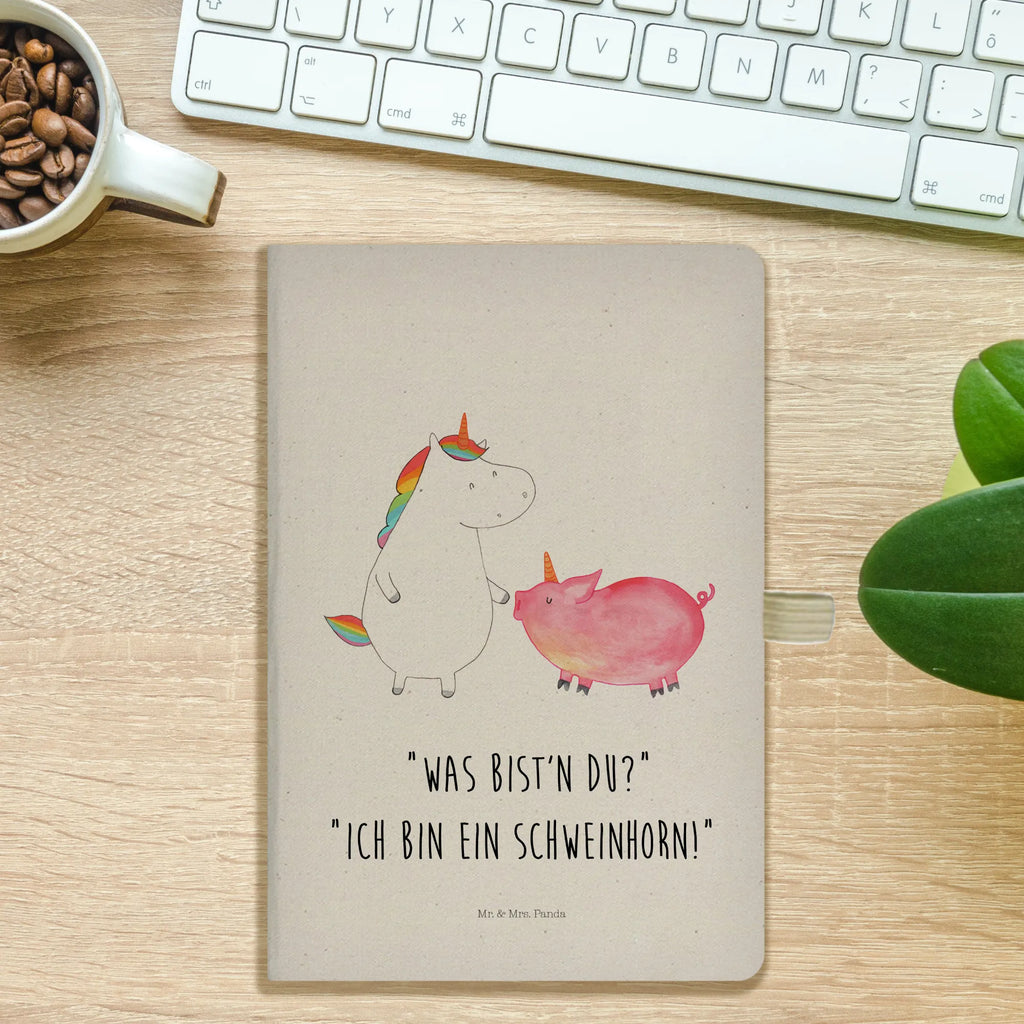 Bawełniany notatnik DIN A4 jednorożec świnia Jednorożec, jednorożce, dekoracje jednorożca, jednorożec