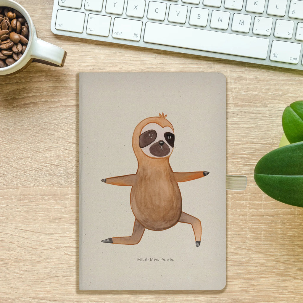 Cotton notebook sloth yoga notepad, sketchbook, entry book, notebook, notes, address book, diary, journal, writing book, Sloth, sloth, trend animal, namaste, lazy, favorite animal, warrior, yoga, yoga exercises