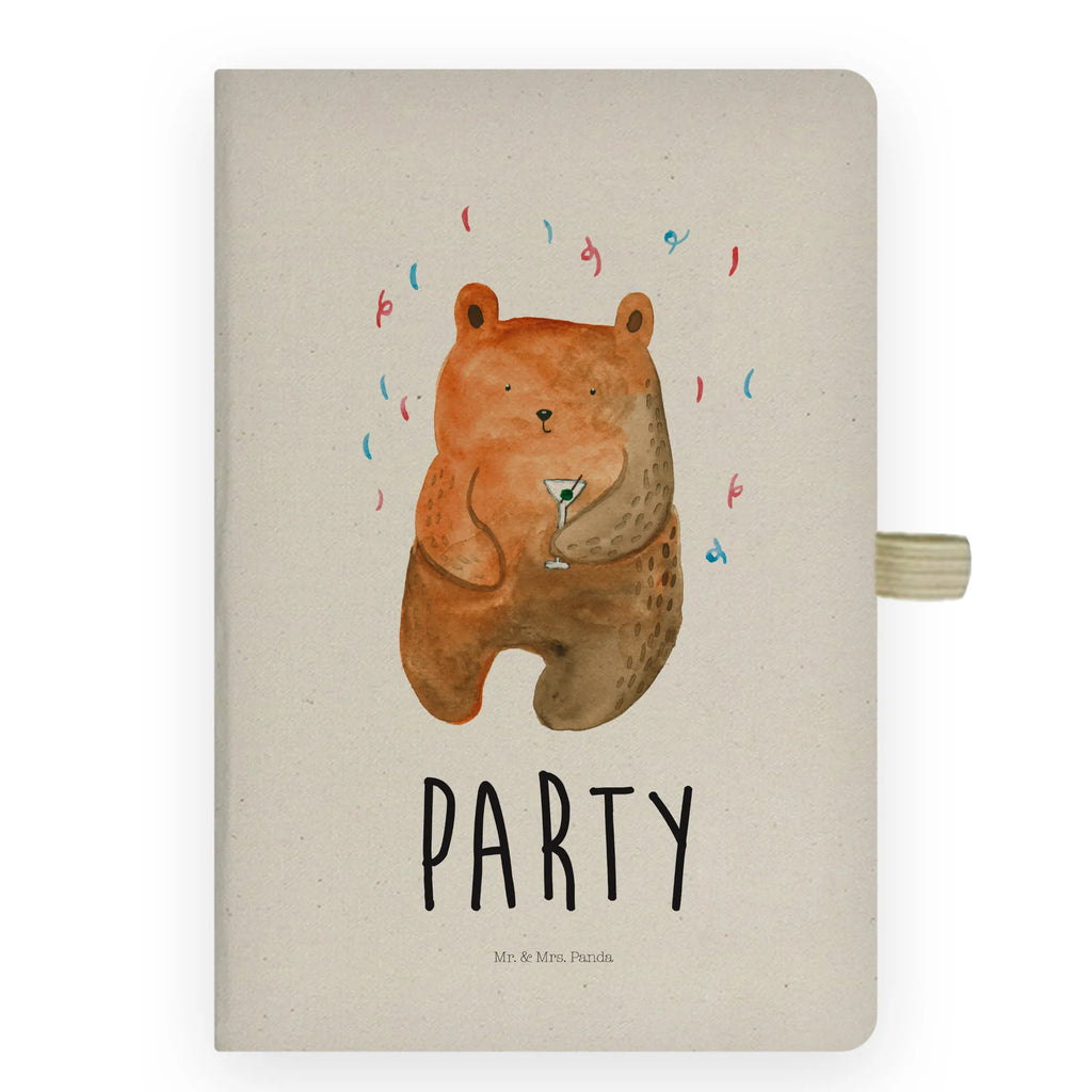Bawełniany notatnik DIN A4 Niedźwiedź Impreza Notizen, Eintragebuch, Tagebuch, Notizblock, Adressbuch, Journal, Kladde, Skizzenbuch, Notizheft, Schreibbuch, Schreibheft, Bär, Teddy, Teddybär, Geburtstag, Geburtstagsgeschenk, Geschenk, Party, Feiern, Abfeiern, Mitbringsel, Gute Laune, Lustig
