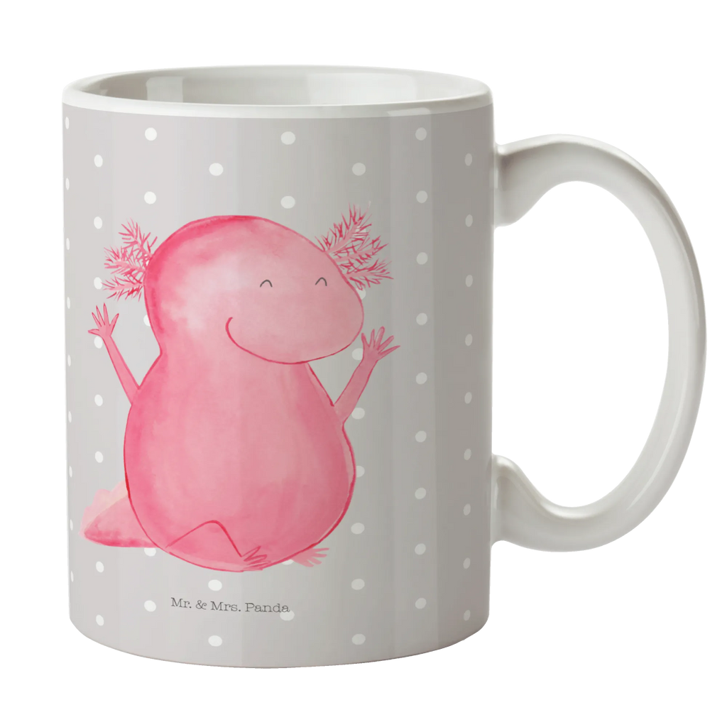 Kubek Axolotl Hurra Kaffeetasse, Tasse, Porzellantasse, Bürotasse, Tasse mit Zitaten, Geschenktasse, Tasse mit Motiven, Teetasse, Keramiktasse, Axolotl, Molch, Lurche, Axolot, Motivation, fröhlich, Spaß, Freude, Zufriedenheit, Schwanzlurch, Lurch