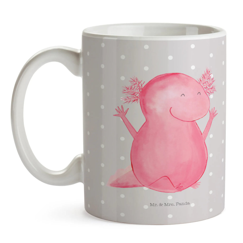 Kubek Axolotl Hurra Kaffeetasse, Tasse, Porzellantasse, Bürotasse, Tasse mit Zitaten, Geschenktasse, Tasse mit Motiven, Teetasse, Keramiktasse, Axolotl, Molch, Lurche, Axolot, Motivation, fröhlich, Spaß, Freude, Zufriedenheit, Schwanzlurch, Lurch