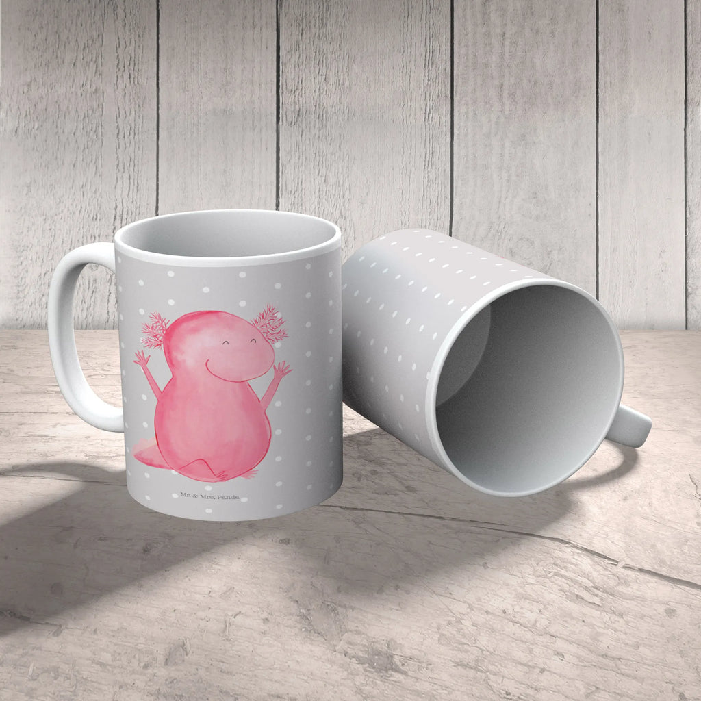 Kubek Axolotl Hurra Kaffeetasse, Tasse, Porzellantasse, Bürotasse, Tasse mit Zitaten, Geschenktasse, Tasse mit Motiven, Teetasse, Keramiktasse, Axolotl, Molch, Lurche, Axolot, Motivation, fröhlich, Spaß, Freude, Zufriedenheit, Schwanzlurch, Lurch