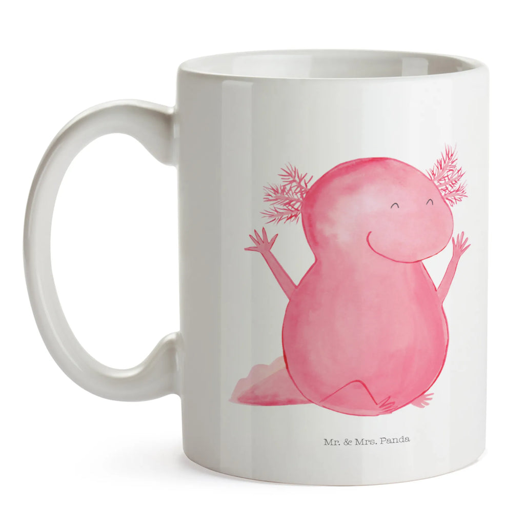 Kubek Axolotl Hurra Kaffeetasse, Tasse, Porzellantasse, Bürotasse, Tasse mit Zitaten, Geschenktasse, Tasse mit Motiven, Teetasse, Keramiktasse, Axolotl, Molch, Lurche, Axolot, Motivation, fröhlich, Spaß, Freude, Zufriedenheit, Schwanzlurch, Lurch