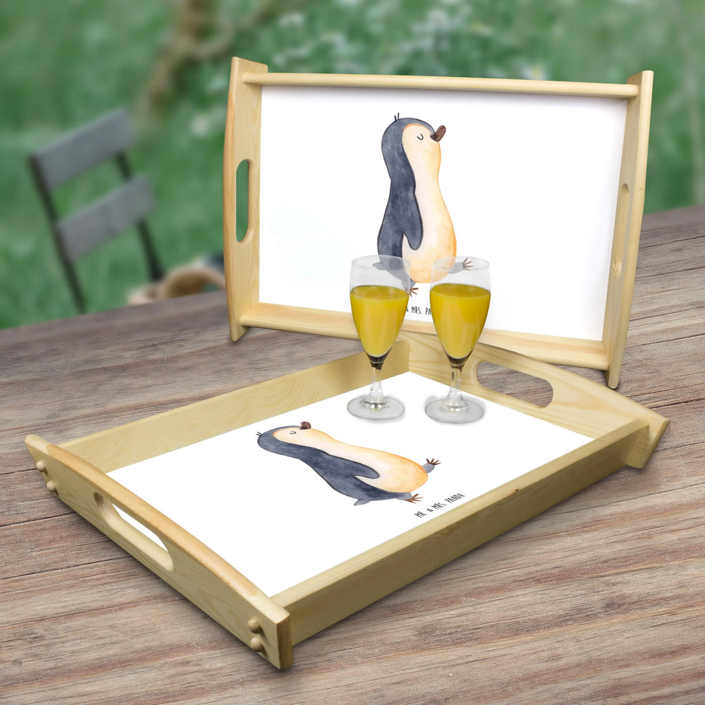 Serving tray Penguin march Frühstückstablett, Tablett, Serviertablett, Holztablett, Dekotablett, Küchentablett, Pinguin, Familie, Frühaufsteher, Pinguine, Langschläfer, Schwester, Bruder