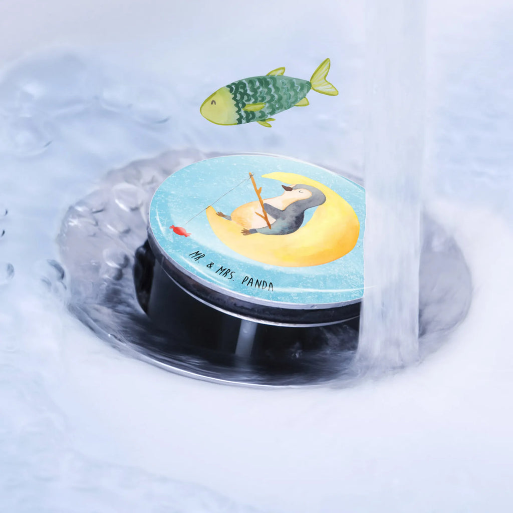 Sink plug Penguin moon drain set, washbasin plugs, stoppers, washbasin, Washbasin plugs, drain plugs, universal, Penguin, North Pole, Winter, Penguins, night's rest, penguins, sleep, insomnia, falling asleep, bedroom, saying, guest room