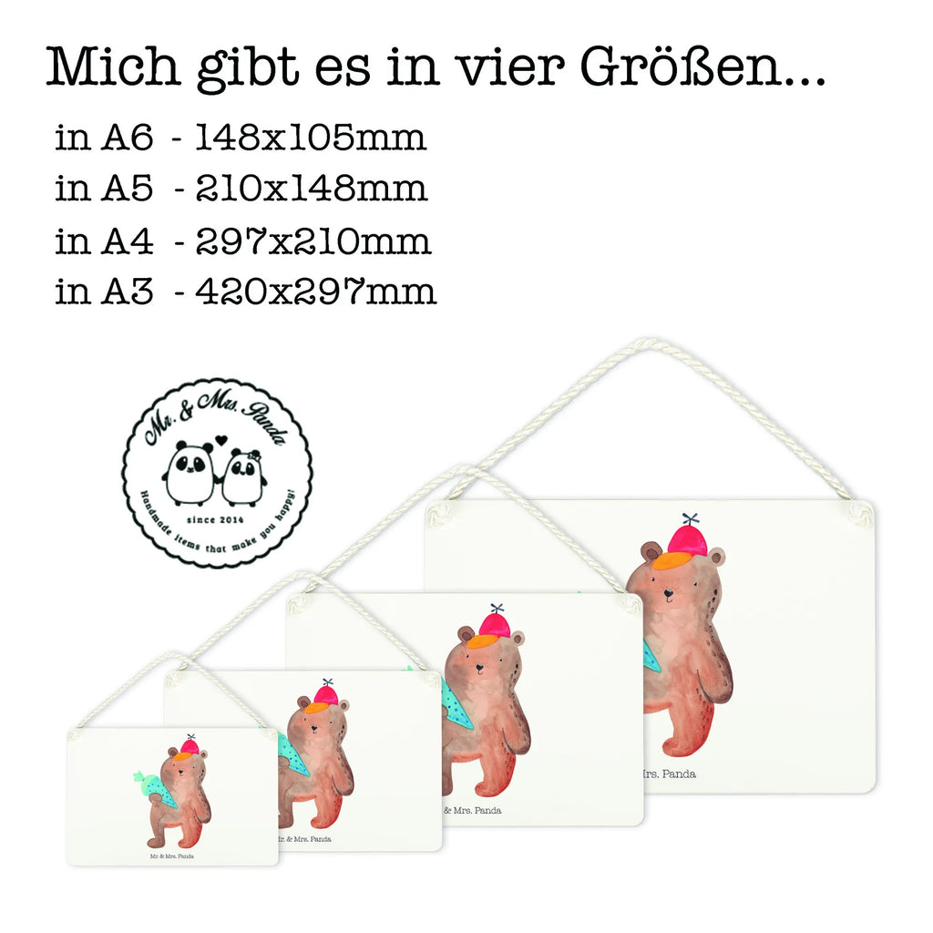 Decorative sign bear School cone bear, teddy, teddy bear, cuddly toy, Bear motif, School gift, First day of school gift, Primary school, School enrolment gift, Starting school, School bag