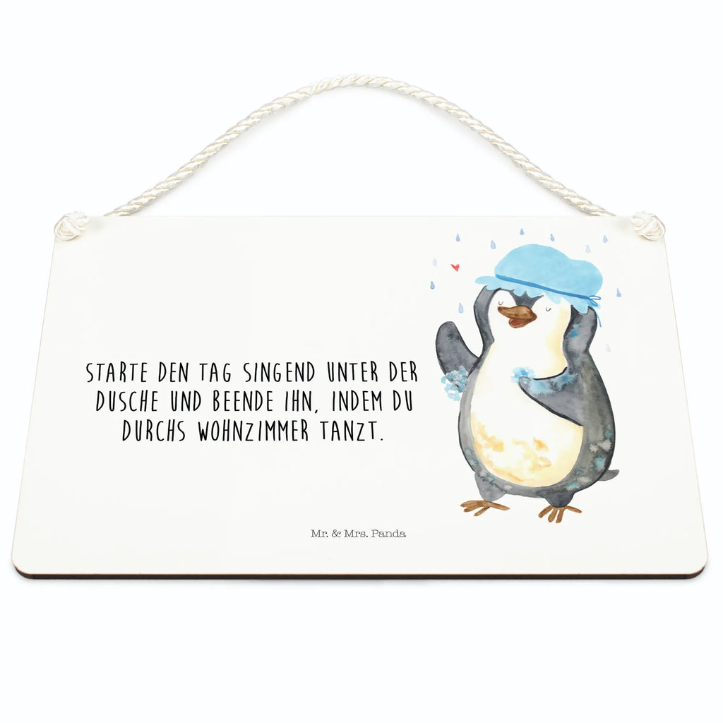 Decorative sign Penguin have a shower Penguin, North Pole, Winter, Penguins, life motto, new beginning, new start, penguins, shower, being happy, motivation