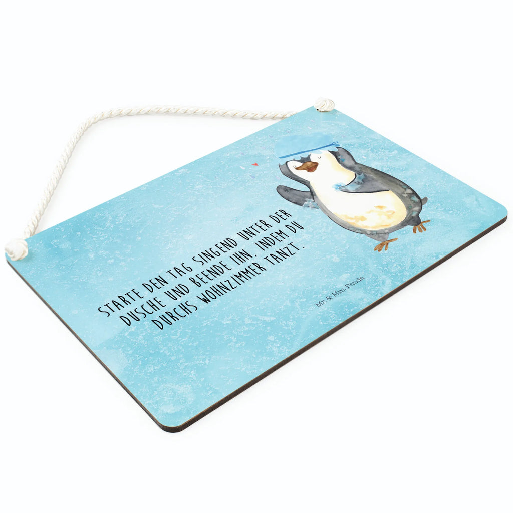 Decorative sign Penguin have a shower Penguin, North Pole, Winter, Penguins, life motto, new beginning, new start, penguins, shower, being happy, motivation