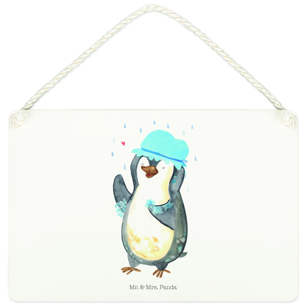 Decorative sign Penguin have a shower Penguin, North Pole, Winter, Penguins, life motto, new beginning, new start, penguins, shower, being happy, motivation