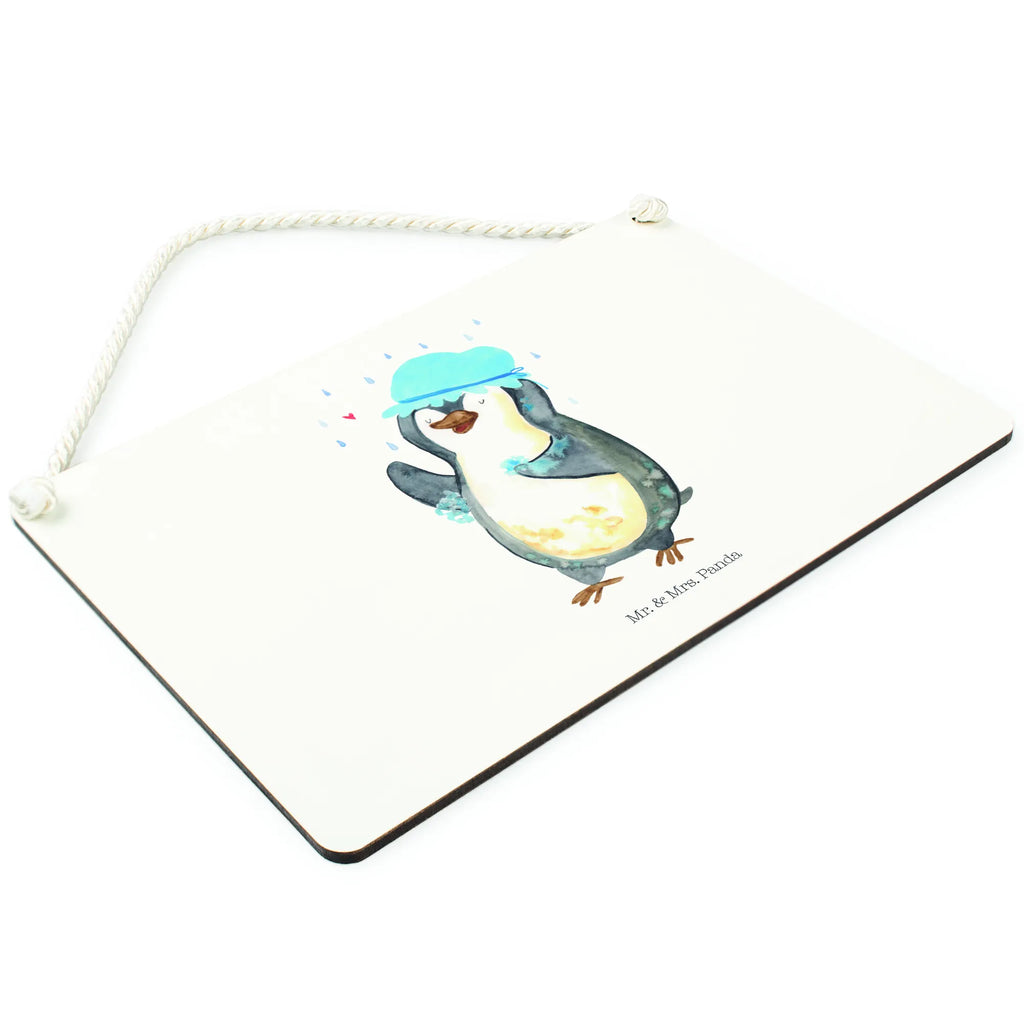 Decorative sign Penguin have a shower Penguin, North Pole, Winter, Penguins, life motto, new beginning, new start, penguins, shower, being happy, motivation