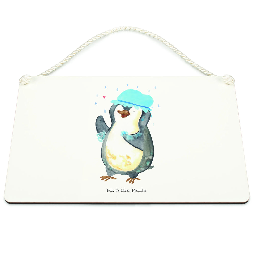 Decorative sign Penguin have a shower Penguin, North Pole, Winter, Penguins, life motto, new beginning, new start, penguins, shower, being happy, motivation