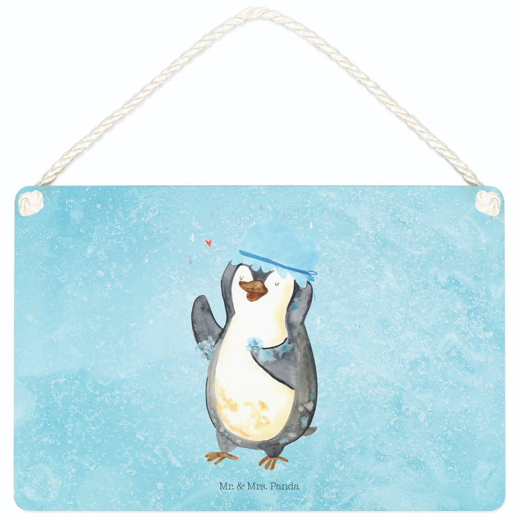 Decorative sign Penguin have a shower Penguin, North Pole, Winter, Penguins, life motto, new beginning, new start, penguins, shower, being happy, motivation