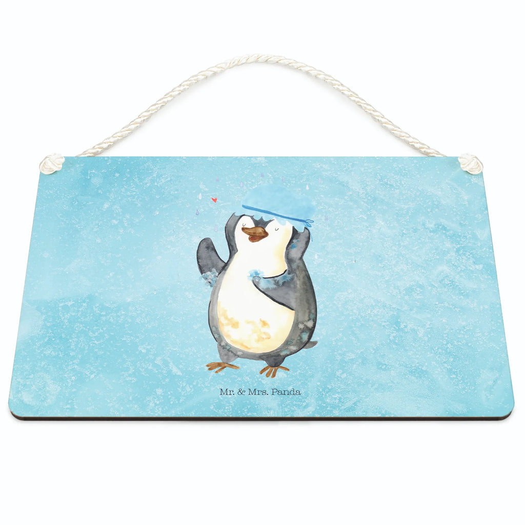 Decorative sign Penguin have a shower Penguin, North Pole, Winter, Penguins, life motto, new beginning, new start, penguins, shower, being happy, motivation