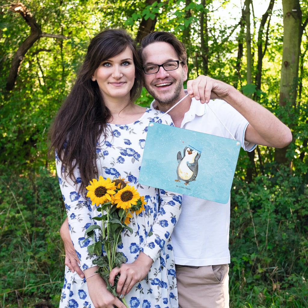 Decorative sign Penguin have a shower Penguin, North Pole, Winter, Penguins, life motto, new beginning, new start, penguins, shower, being happy, motivation