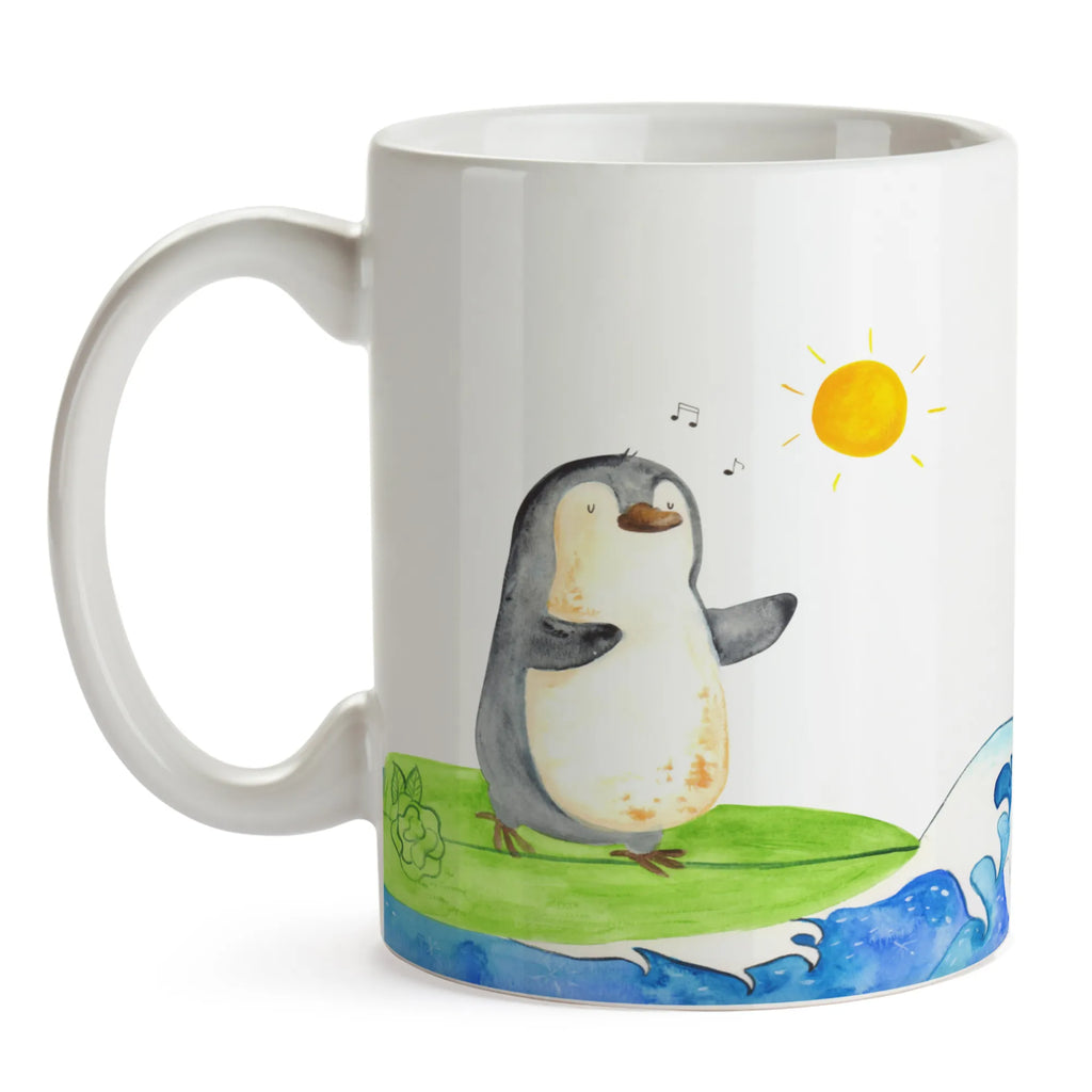 Mug Penguin surfer office mug, ceramic mug, custom mug, mug with designs, latte mug, novelty mug, personalized mug, tea mug, coffee mug, mug, gift mug, mug with quotes, porcelain mug, Penguin, North Pole, Winter, Penguins, surfing, Portugal, wave riding, penguins, waves, Hawaii, holidays, surfers
