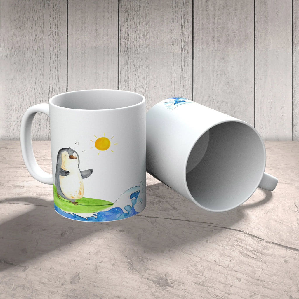 Mug Penguin surfer office mug, ceramic mug, custom mug, mug with designs, latte mug, novelty mug, personalized mug, tea mug, coffee mug, mug, gift mug, mug with quotes, porcelain mug, Penguin, North Pole, Winter, Penguins, surfing, Portugal, wave riding, penguins, waves, Hawaii, holidays, surfers