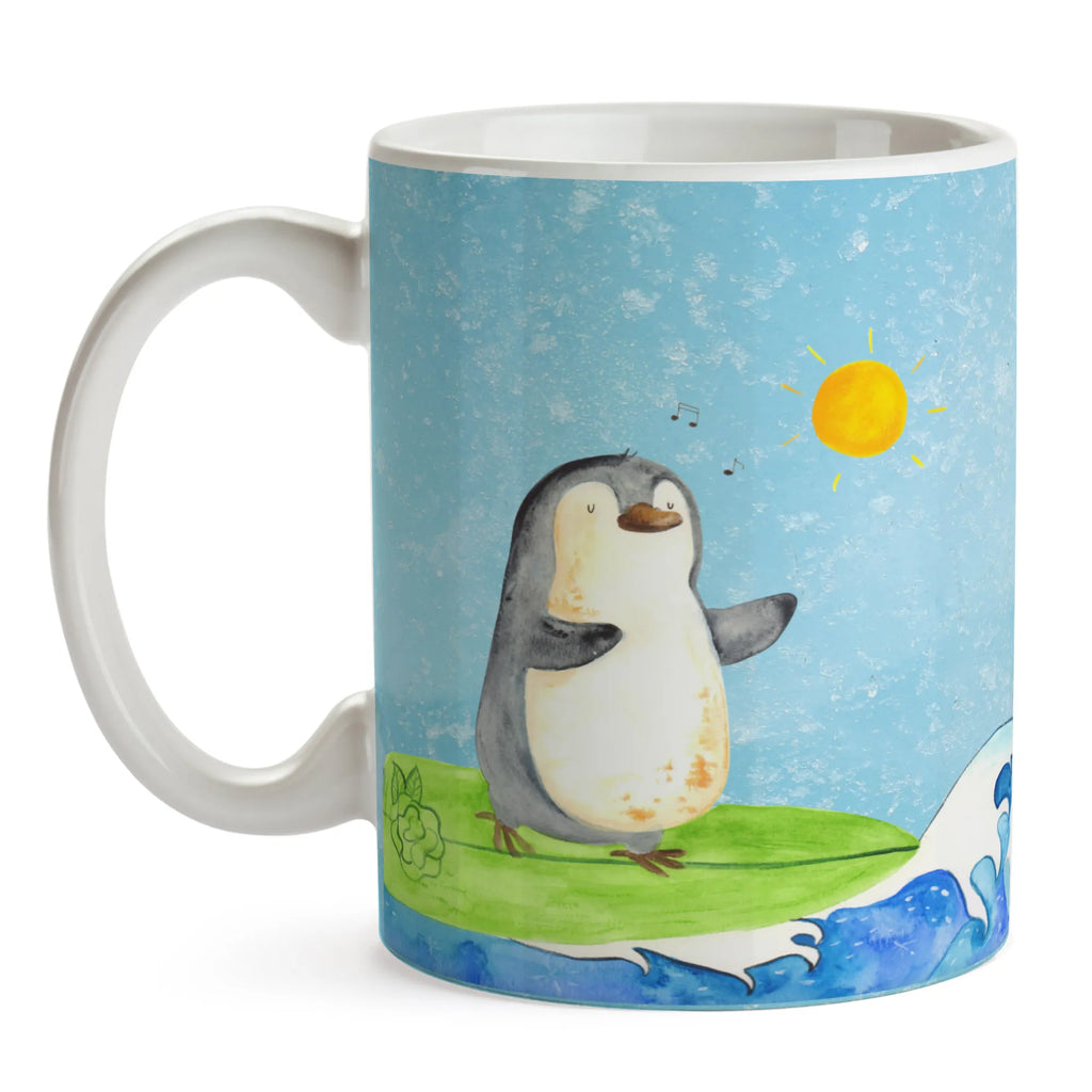 Mug Penguin surfer office mug, ceramic mug, custom mug, mug with designs, latte mug, novelty mug, personalized mug, tea mug, coffee mug, mug, gift mug, mug with quotes, porcelain mug, Penguin, North Pole, Winter, Penguins, surfing, Portugal, wave riding, penguins, waves, Hawaii, holidays, surfers