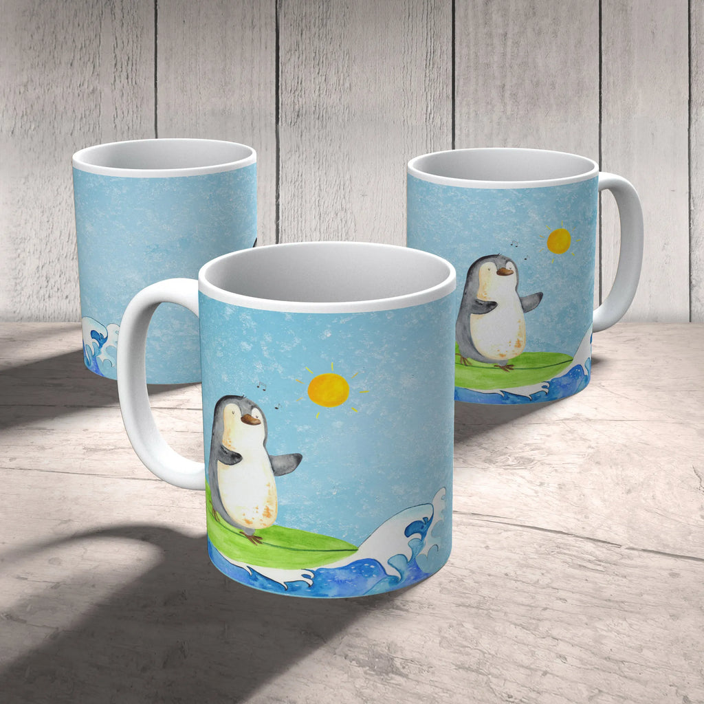 Mug Penguin surfer office mug, ceramic mug, custom mug, mug with designs, latte mug, novelty mug, personalized mug, tea mug, coffee mug, mug, gift mug, mug with quotes, porcelain mug, Penguin, North Pole, Winter, Penguins, surfing, Portugal, wave riding, penguins, waves, Hawaii, holidays, surfers