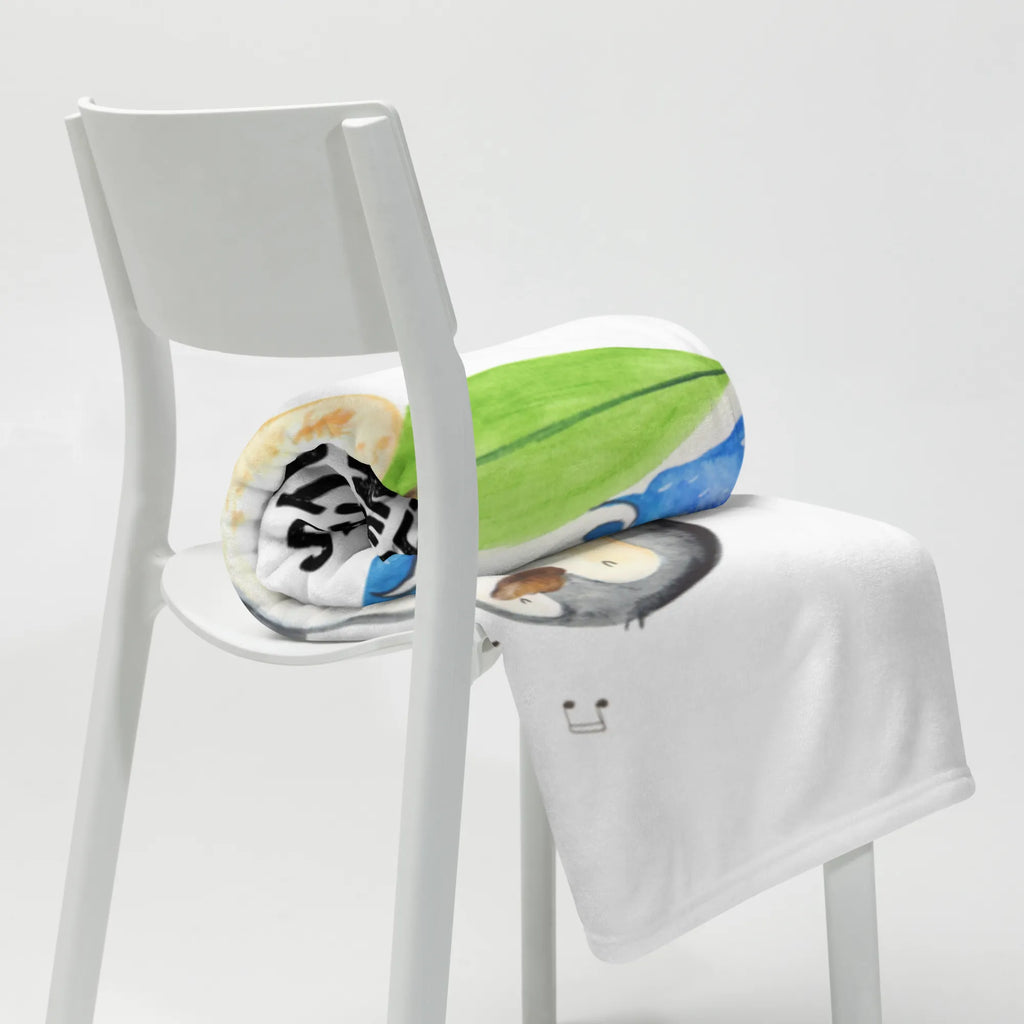 Kocyk dla niemowląt Pingwin surfista Geschenk Geburt, Babyecke Kuscheldecke, Krabbeldecke, Babygeschenk, Babydecke, Pinguin, Portugal, Wellen reiten, surfen, Wellen, Urlaub, Surfer, Hawaii, Pinguine
